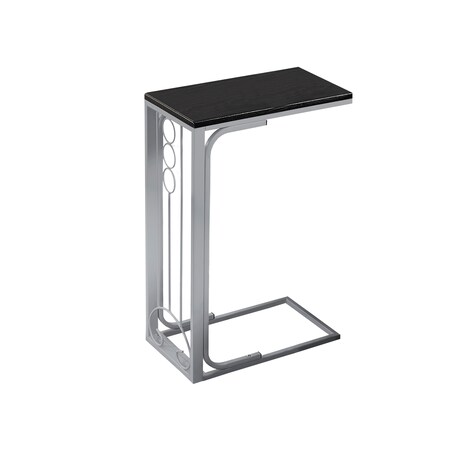 Monarch Specialties Accent Table - Black Top / Silver Metal I 3137